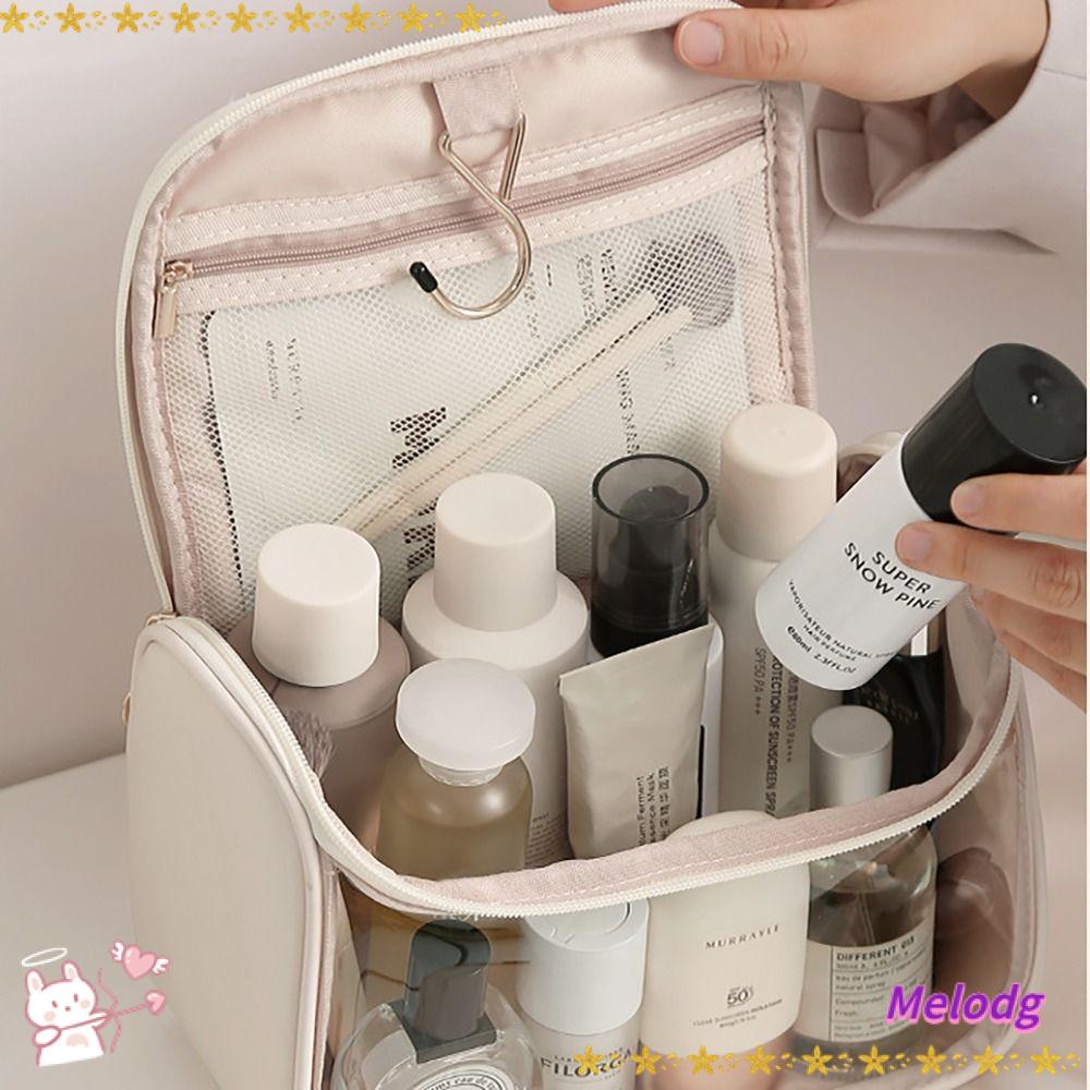 Túi Đựng Mỹ Phẩm Trong Suốt Sức Chứa Lớn Kèm Móc Treo Tiện Dụng