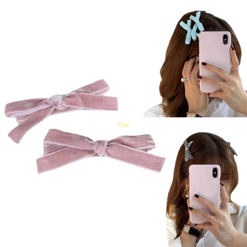 Kẹp Tóc Nơ Vải Nhung Xinh Xắn Dành Cho Nữ