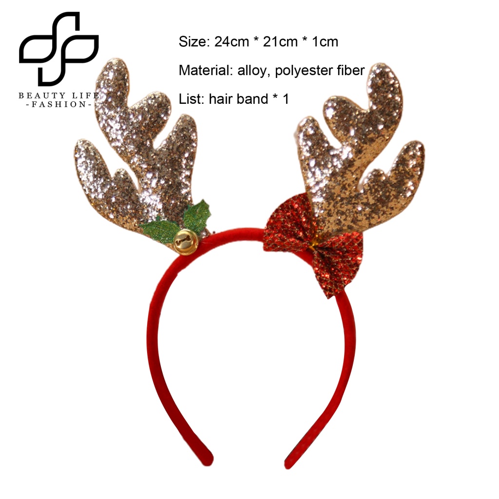 Băng Đô Cài Tóc Đính Chuông Lấp Lánh Chống Trượt Trang Trí Tiệc Giáng Sinh