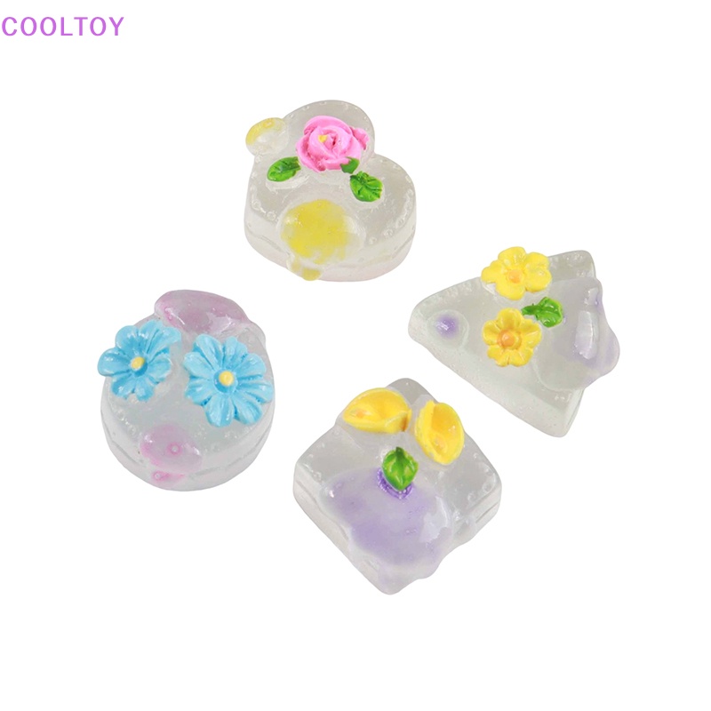 Set 5 Mô Hình Bánh Ngọt Mini Bằng Nhựa Trong Suốt Phát Quang Độc Đáo