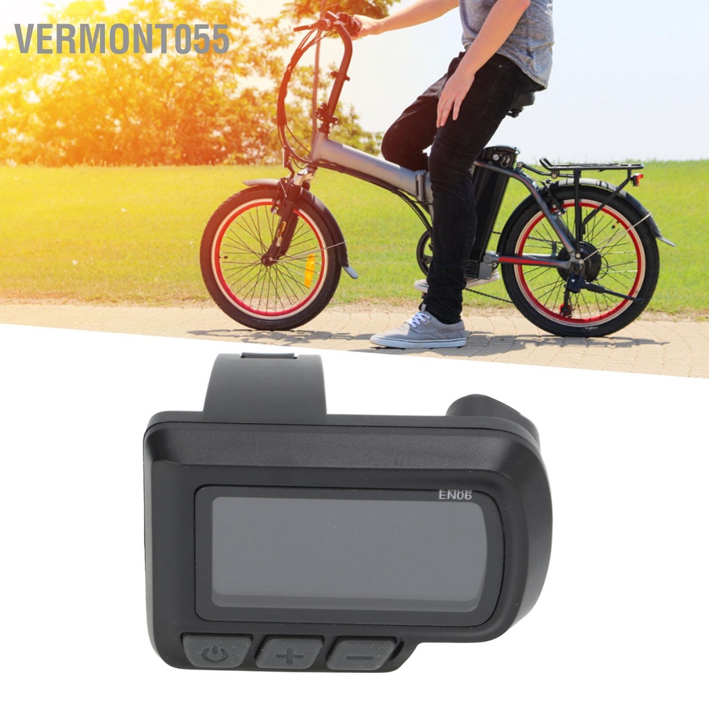 Vermont055 Đồng hồ hiển thị LCD dành cho xe đạp điện đo tốc độ tay ga với trạng thái pin USB leo núi