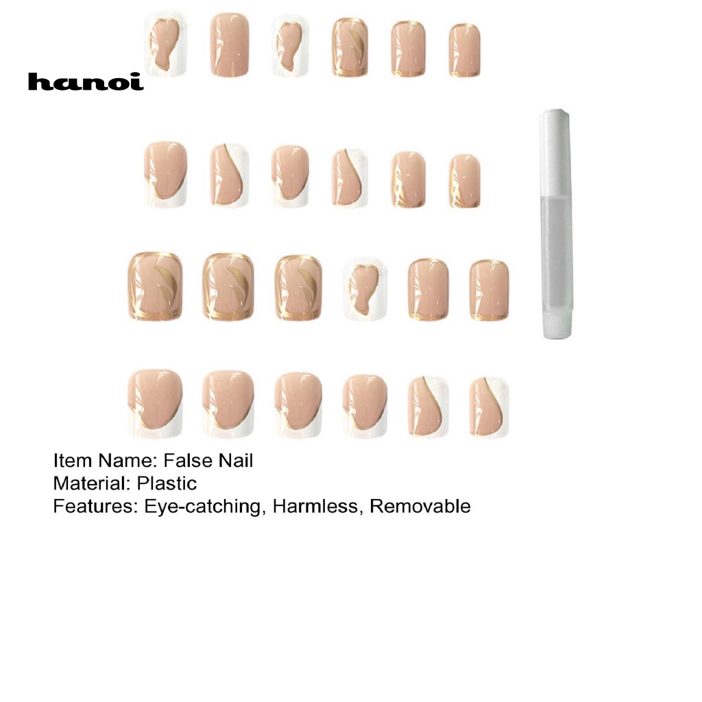 1 Bộ Móng Tay Giả Che Phủ Toàn Diện Không Phai Màu Kèm Keo Dính Trang Trí DIY