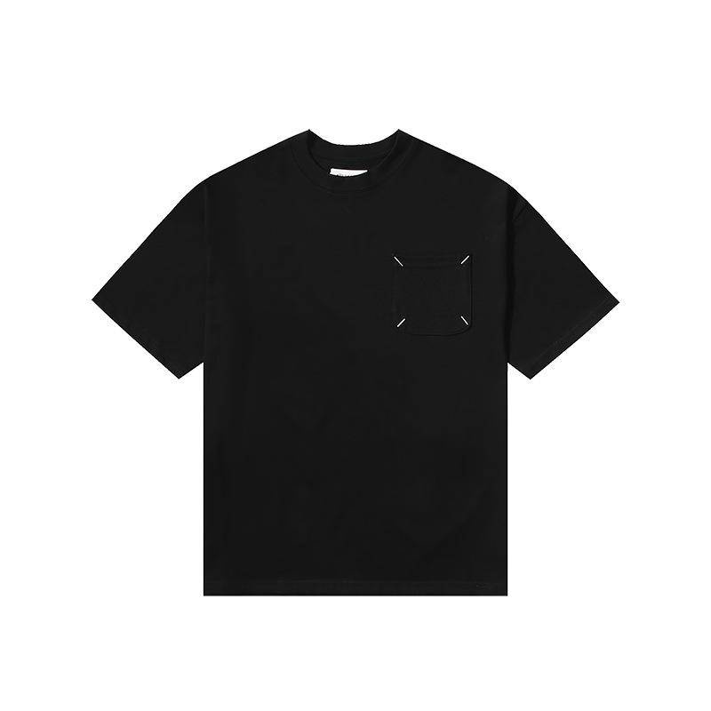 Mm6 Khâu Trên Ngực Áo Thun cotton Có Túi