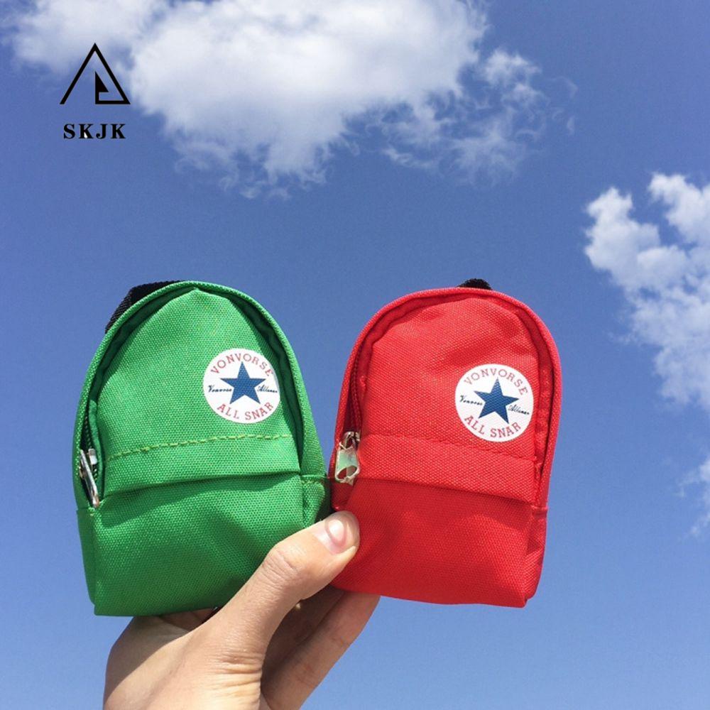 Ví Đựng Tiền Xu / Tai Nghe Mini Bằng Vải Canvas Có Móc Khóa Thời Trang Cho Nữ