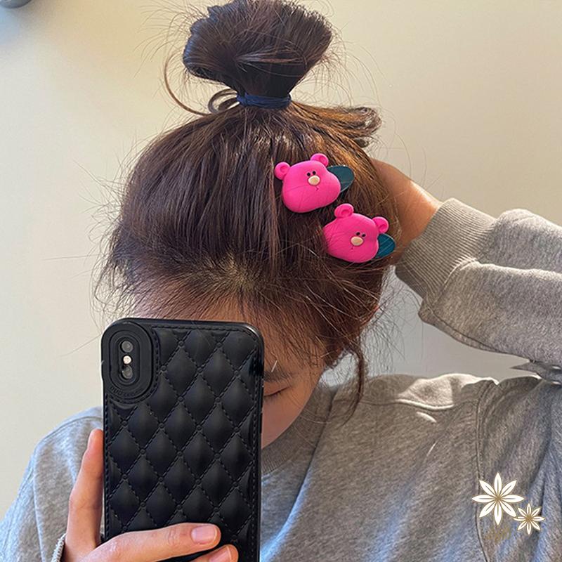 Kẹp Tóc Mái Ngang Hình Gấu Màu Sắc Ngọt Ngào Dễ Thương Cho Nữ