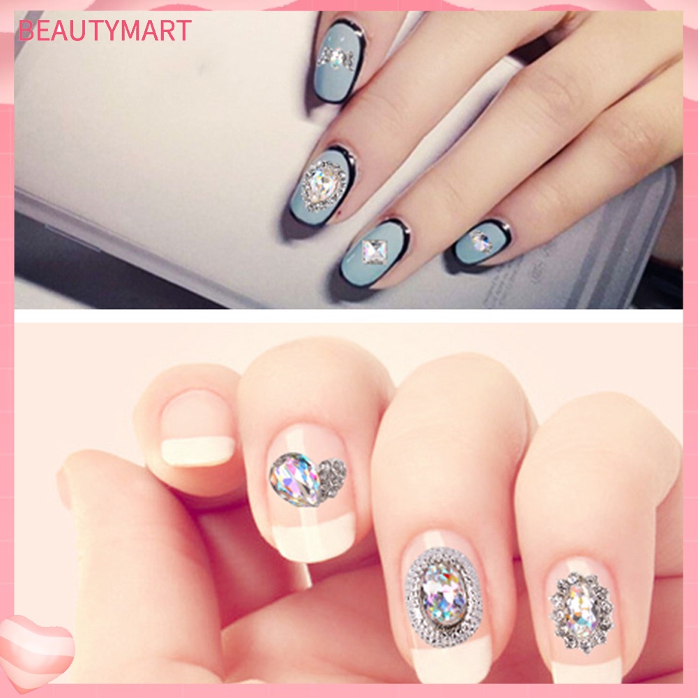 1 Hộp Đá Kim Cương Giả 3D Nhiều Màu Tự Trang Trí Móng Tay Cho Nữ