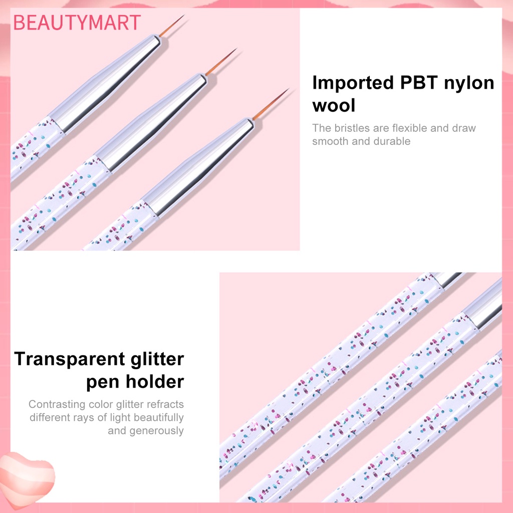 Set 3 Bút Vẽ Móng Tay Nghệ Thuật Thiết Kế Siêu Mỏng Tiện Dụng DIY