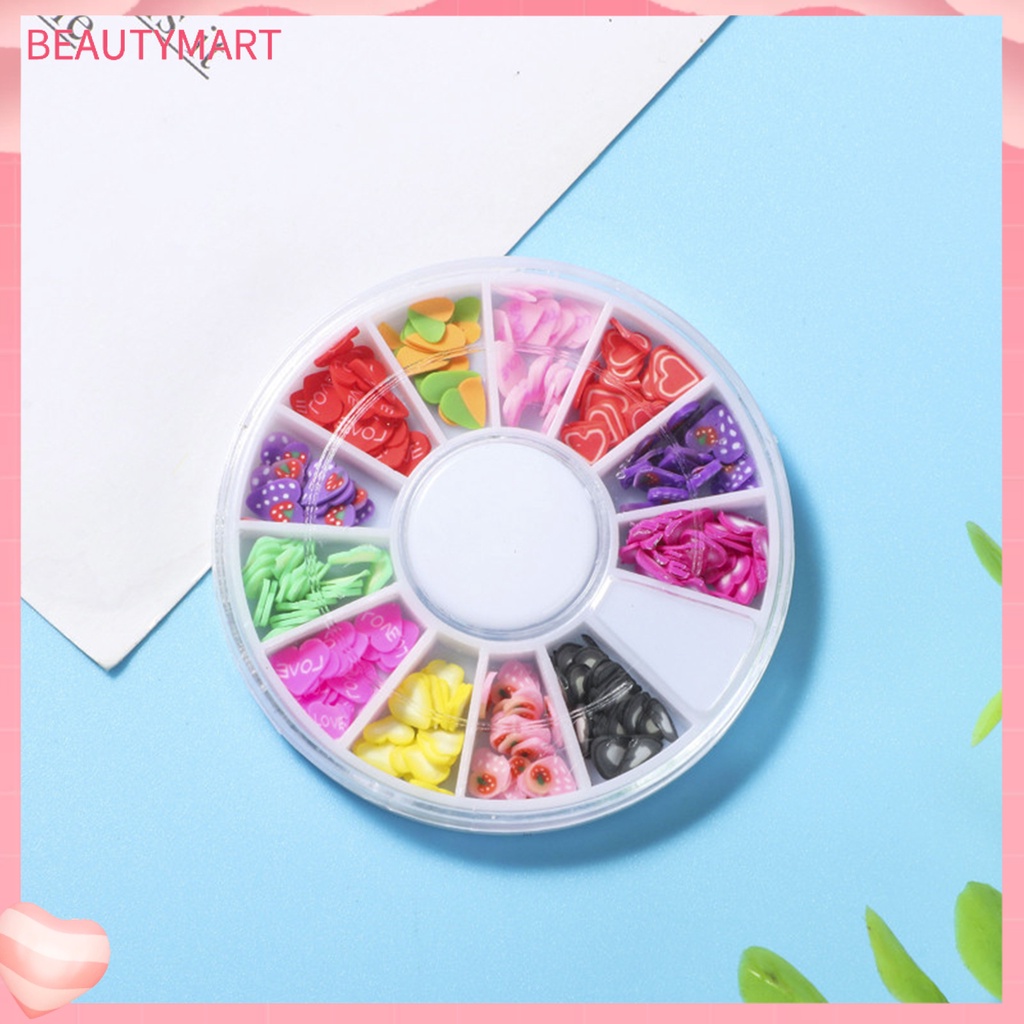 1 Hộp Phụ Kiện Trang Trí Móng Nghệ Thuật Tạo Hiệu Ứng 3D Hình Hoa Trái Cây Siêu Mỏng DIY