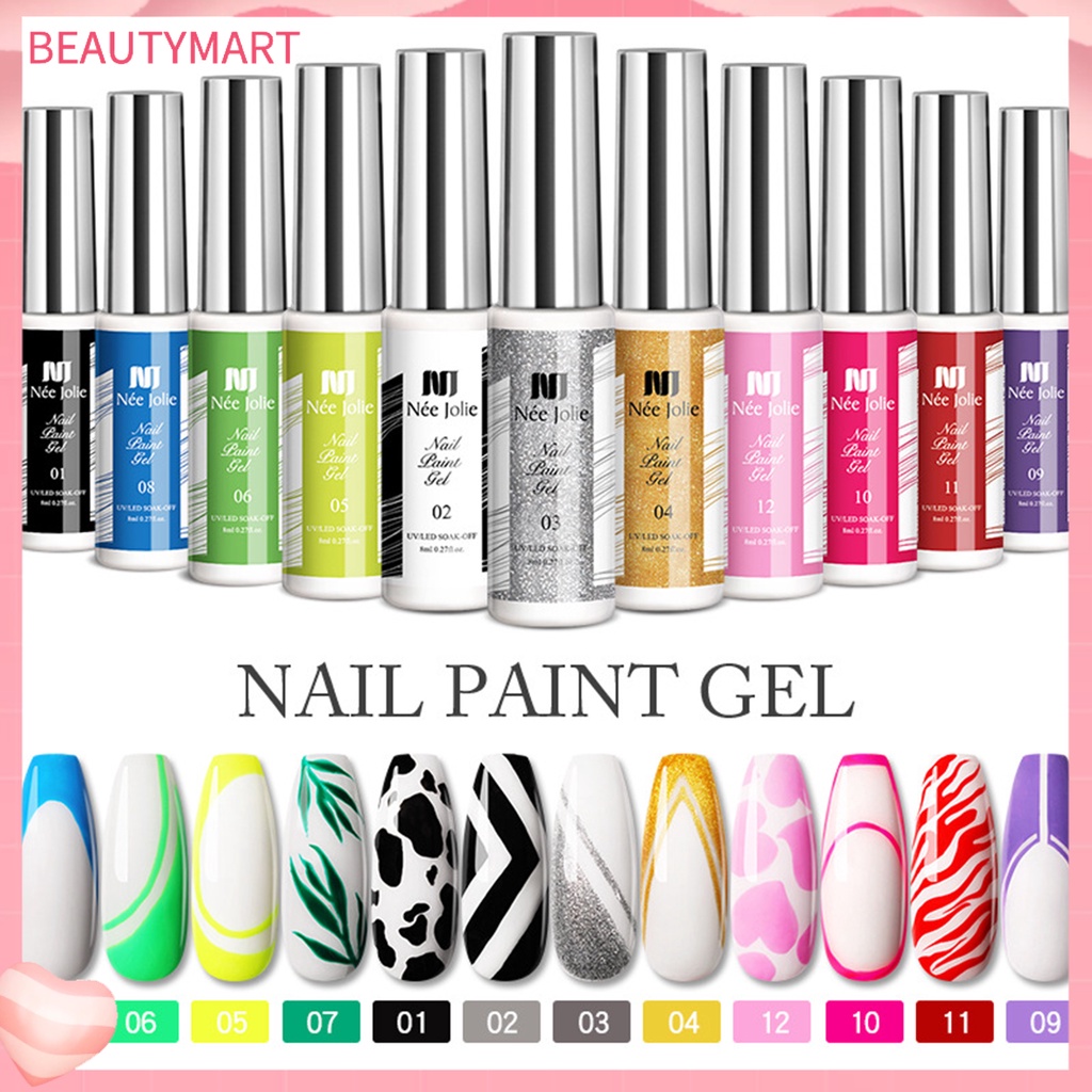 Gel Sơn Móng Tay 8ml Độ Đàn Hồi Cao Không Phai Tiện Dụng