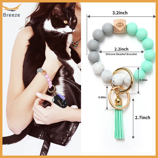 Set 3 Vòng Tay Da Pu Phối Chuỗi Hạt Thời Trang Cho Nữ