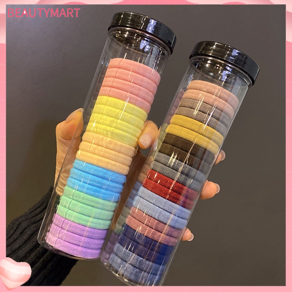 Bộ 20 Dây Cột Tóc Màu Trơn Độ Co Giãn Cao Chống Trượt Mềm Mại Dành Cho Nữ