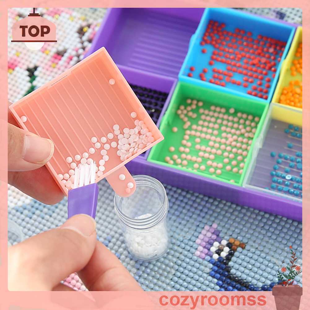 Khay Đựng Hạt Cườm Thêu Tranh Đính Đá Cỡ Lớn Có Nắp Đậy