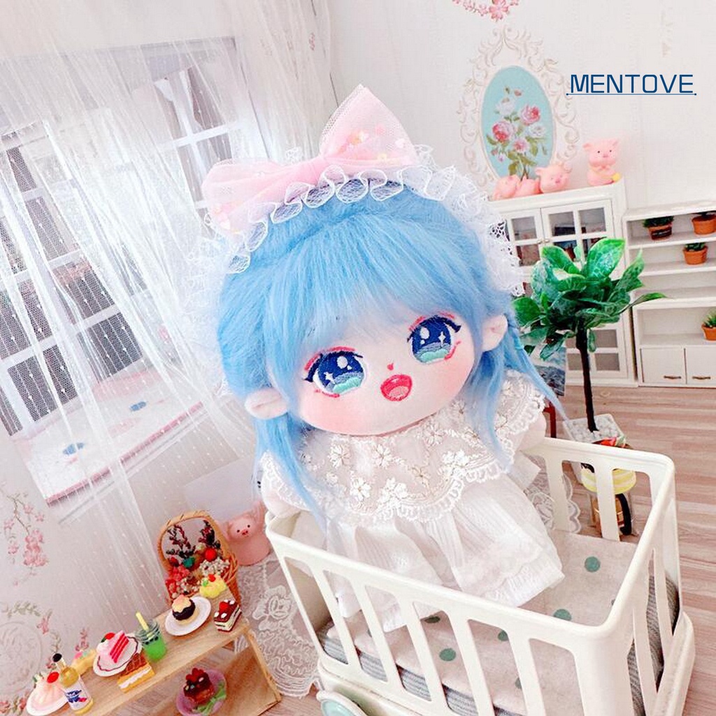 1 Bộ Quần Áo Búp Bê 20cm Bằng Vải Cotton Và Băng Đô Nơ Dễ Thương