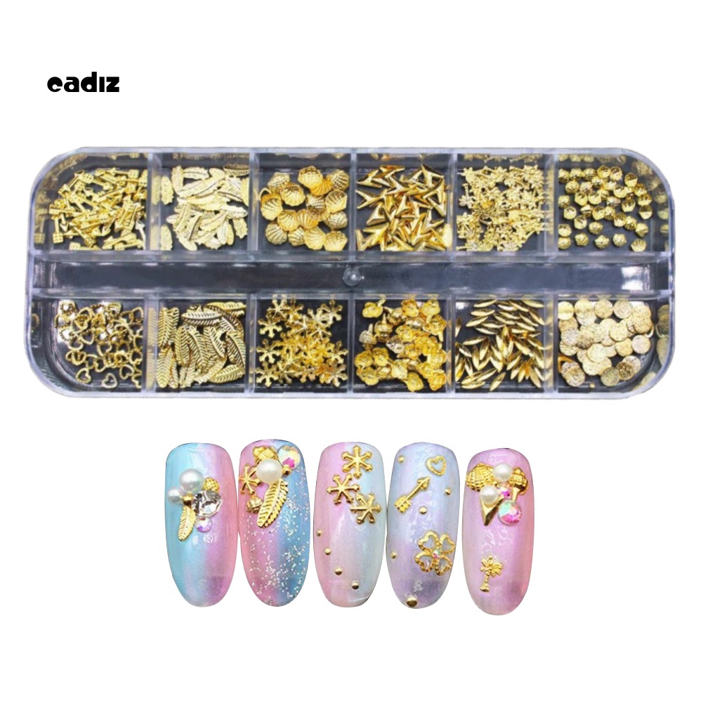 Hộp 12 Ngăn Đựng Phụ Kiện Trang Trí Móng Tay Nghệ Thuật