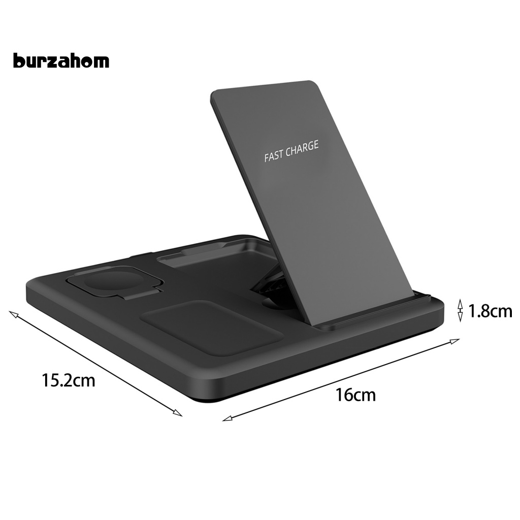 Đế Sạc Không Dây Siêu Nhẹ 15W 3 Trong 1 Cho Điện Thoại / Đồng Hồ