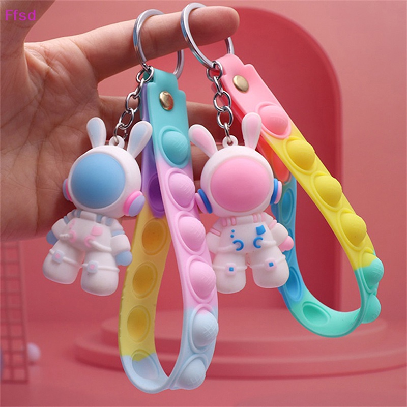 {Ffsd} Móc Chìa Khóa / Ba Lô / Móc Khóa Hình Thỏ Phi Hành Gia Hoạt Hình Quà Tặng Trang Sức * Bán Chạy