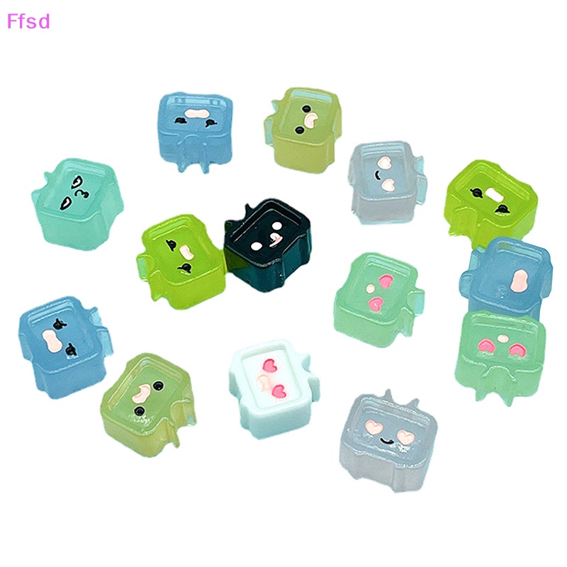 {Ffsd} Bộ 5 Tượng Resin Mini Hình Tv Hoạt Hình Màu Dạ Quang Dễ Thương Trang Trí Bảng Điều Khiển Xe Hơi / Nhà Cửa / Sân Vườn