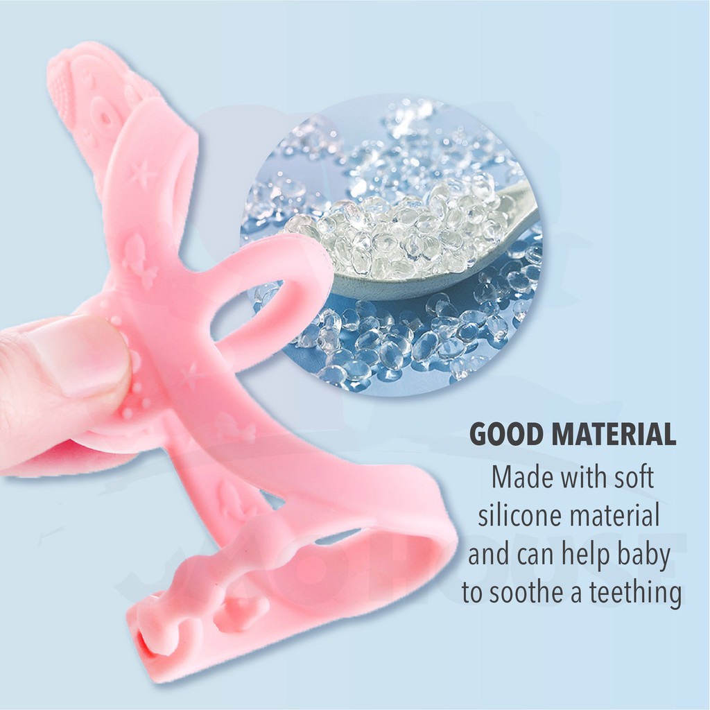 Găng Tay Ngậm Mọc Răng Bằng Silicone Chống Cắn An Toàn Dành Cho Trẻ