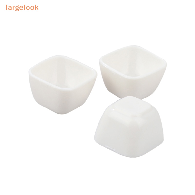 Set 4 Bát Ăn Cơm Hình Vuông Mini Tỉ Lệ 1: 12 Dùng Để Trang Trí Nhà Búp Bê