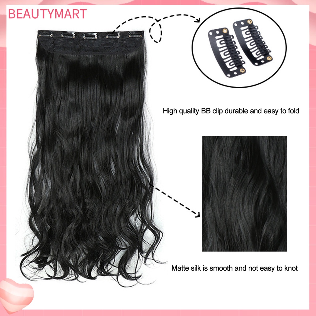 Bộ Tóc Giả 5 Kẹp Dài Mềm Mại Tự Nhiên Không Rơi Chịu Nhiệt Độ Cao