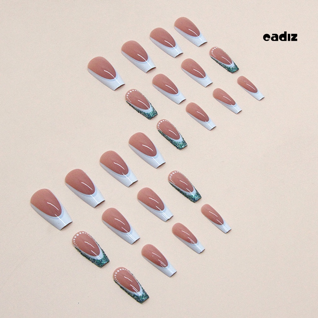 Set 24 Móng Tay Giả Có Thể Tháo Rời Không Làm Hại Mắt Lấp Lánh DIY