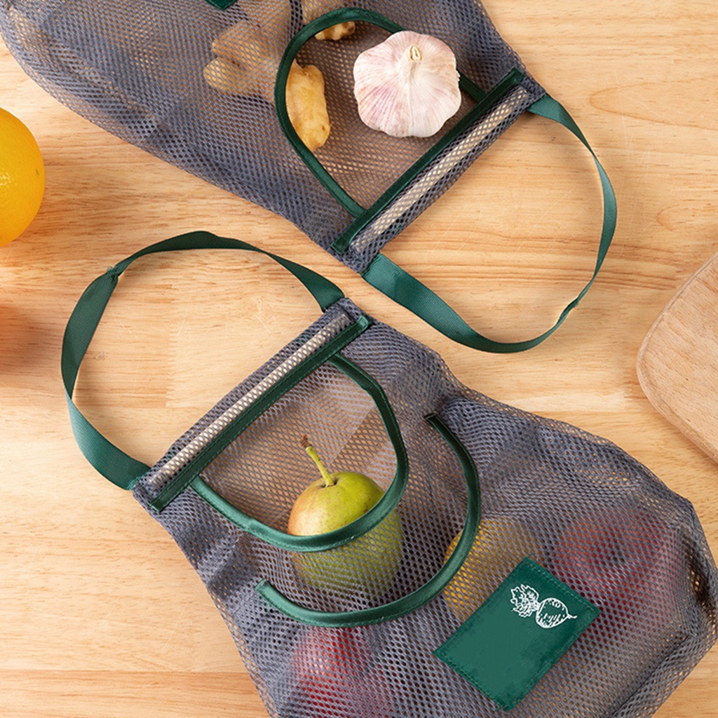 Túi Lưới Đựng Trái Cây Có Tay Cầm Thoáng Khí Chịu Tải Mạnh