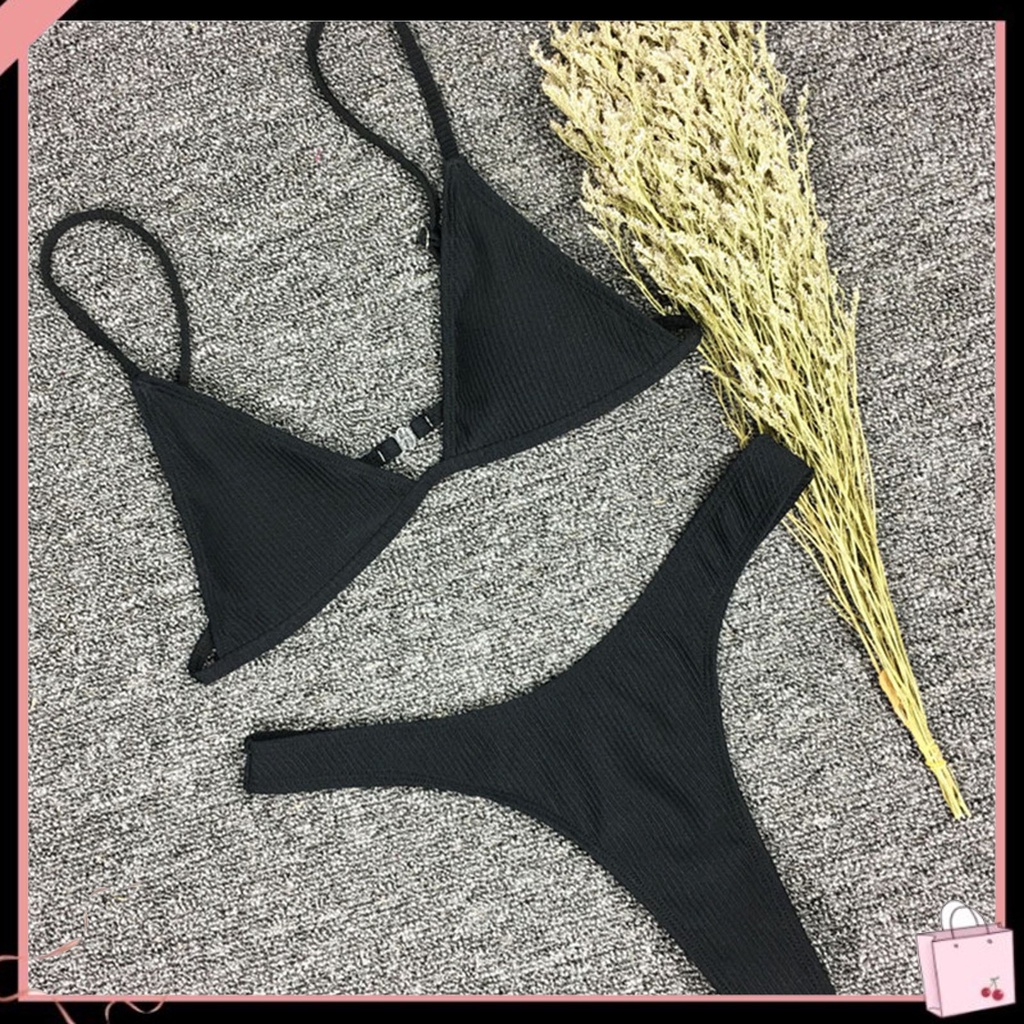 Bộ Đồ Bơi 2 Mảnh Cổ Chữ V Khoét Sâu Nhanh Khô Có Thể Điều Chỉnh Dành Cho Nữ