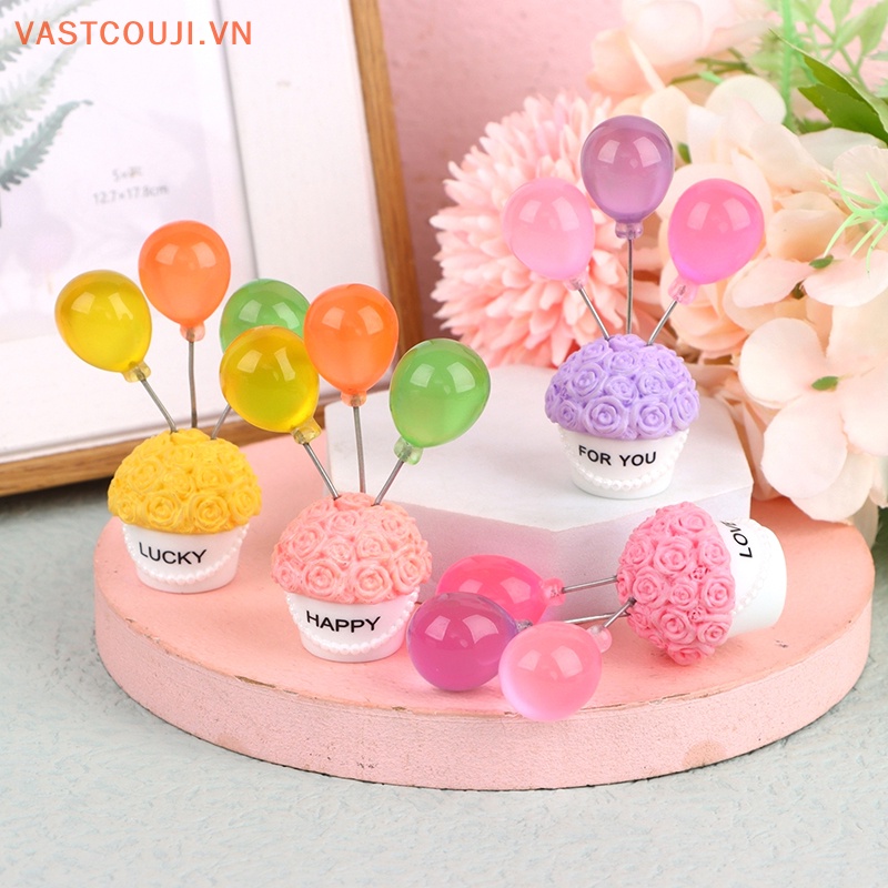 1 Bong Bóng Hoa Hồng Bằng Nhựa Resin Trang Trí Xe Hơi / Nhà Búp Bê