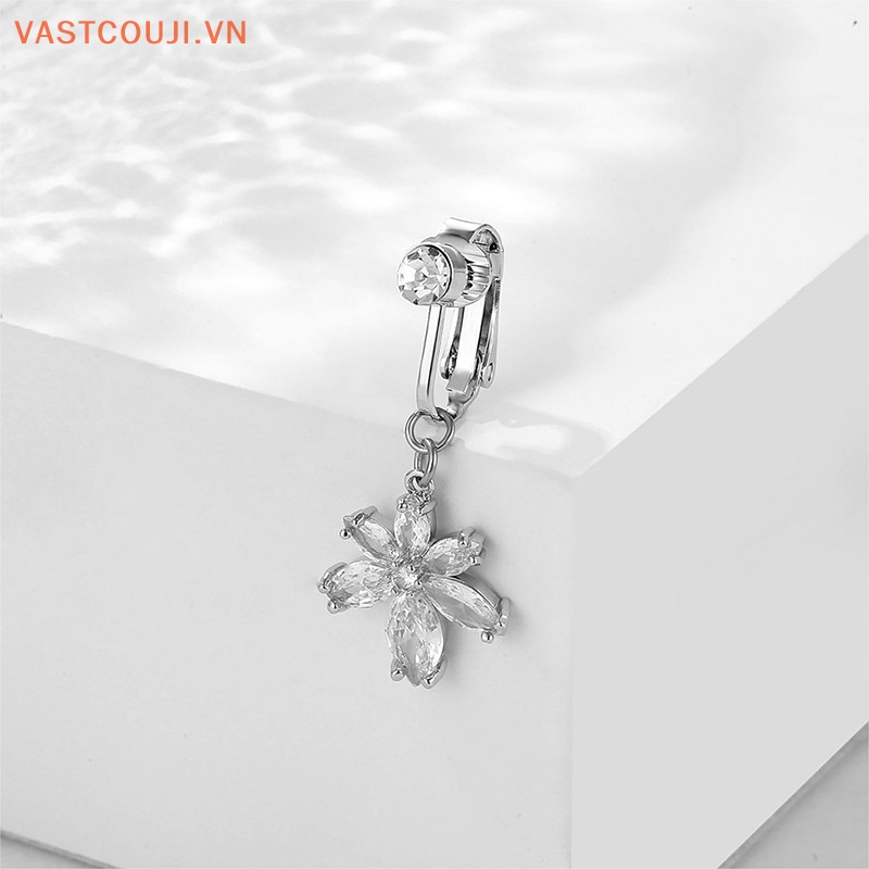 Khuyên Rốn Đính Đá Zircon Giả Bằng Thép Thời Trang Cho Nữ