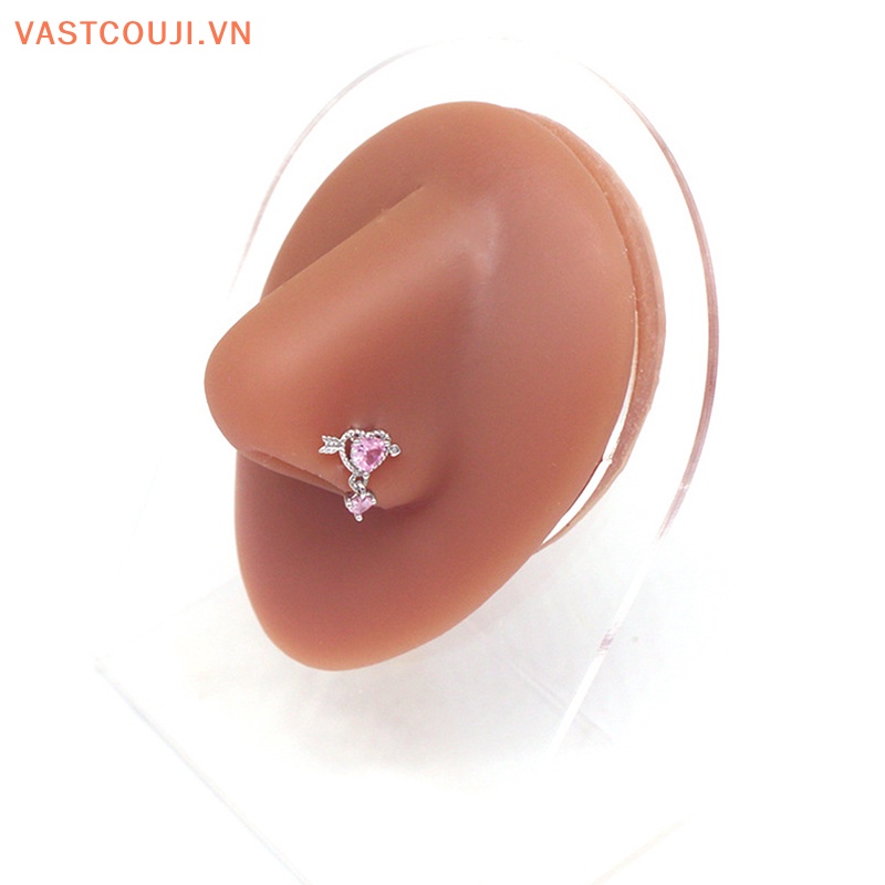 Khuyên Mũi Hình Trái Tim Bằng Thép Không Gỉ Thời Trang
