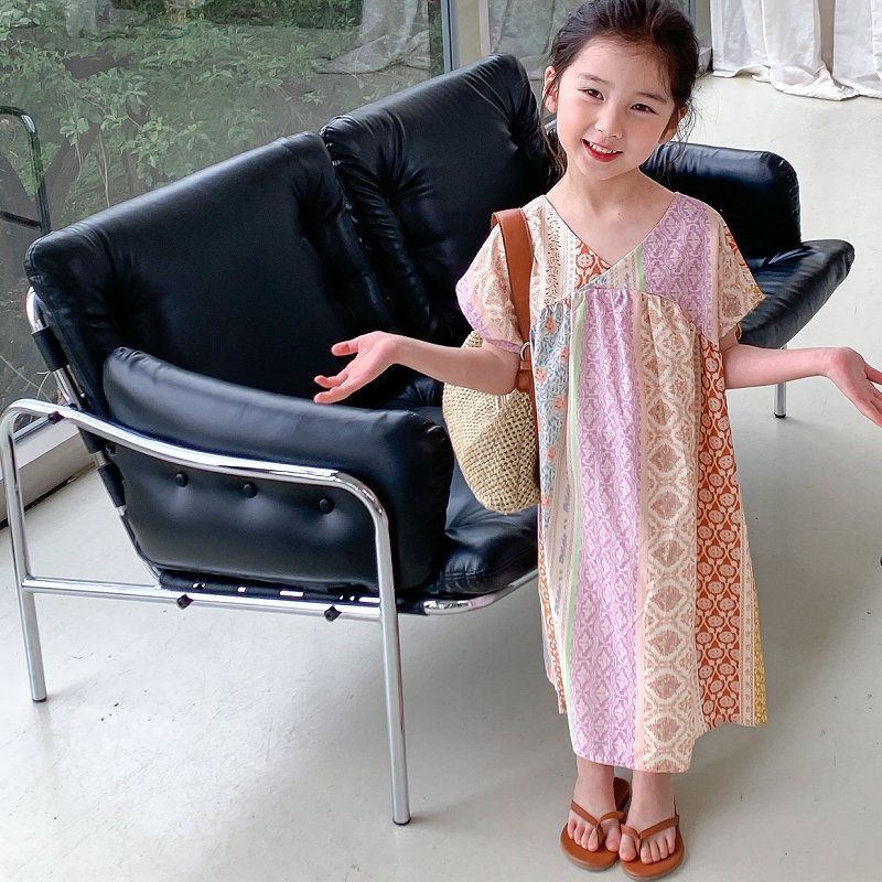 Đầm Thời Trang Mùa Hè Màu Sắc Xinh Xắn Dành Cho Bé Gái 2-7 Tuổi