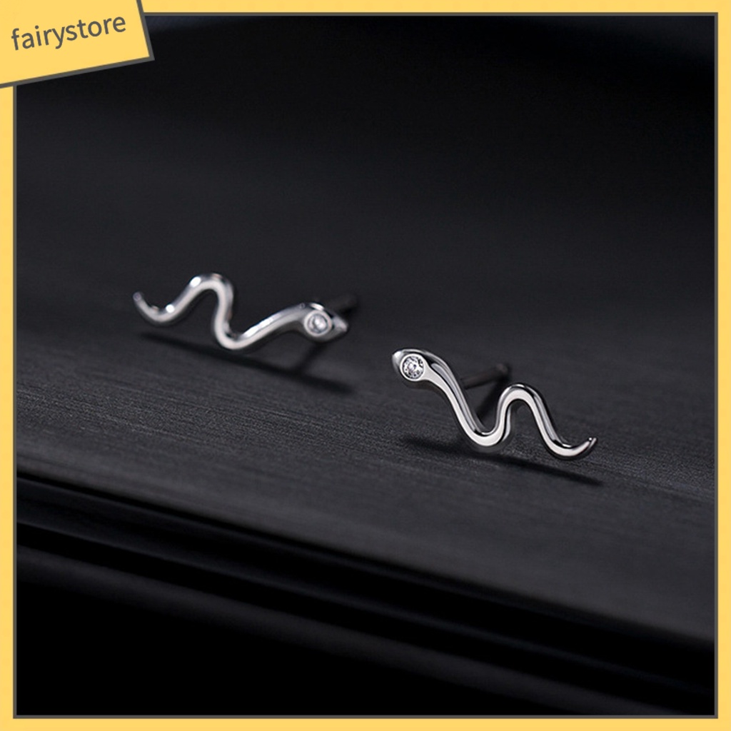 1 Đôi Bông Tai Hình Học Đính Đá Zircon Lấp Lánh Thời Trang Cho Nữ