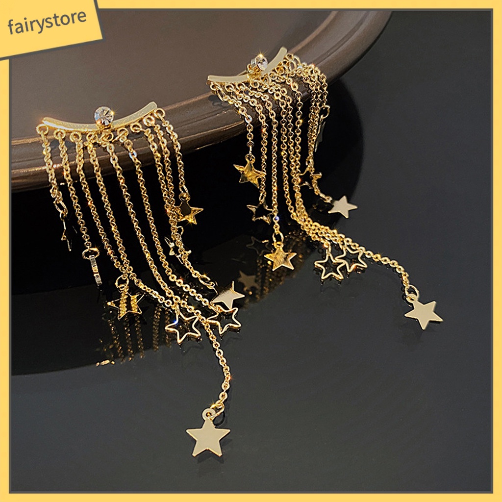 1 Cặp Bông Tai Hình Ngôi Sao Năm Cánh Dát Đá Hình Học Dát Thả Hàng Ngày [FRO] [FRO] 1 Cặp Bông Tai Hình Học