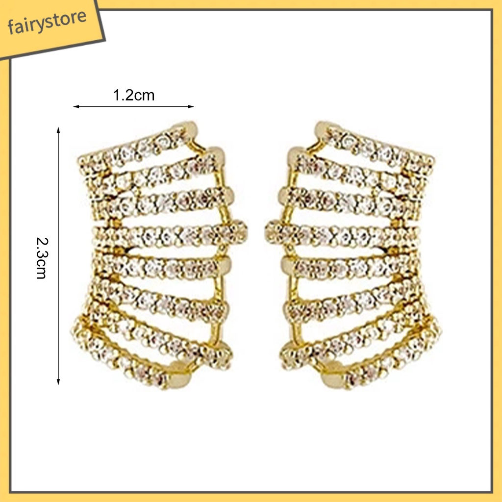 1 Đôi Bông Tai Đính Đá Lấp Lánh Dành Cho Nữ