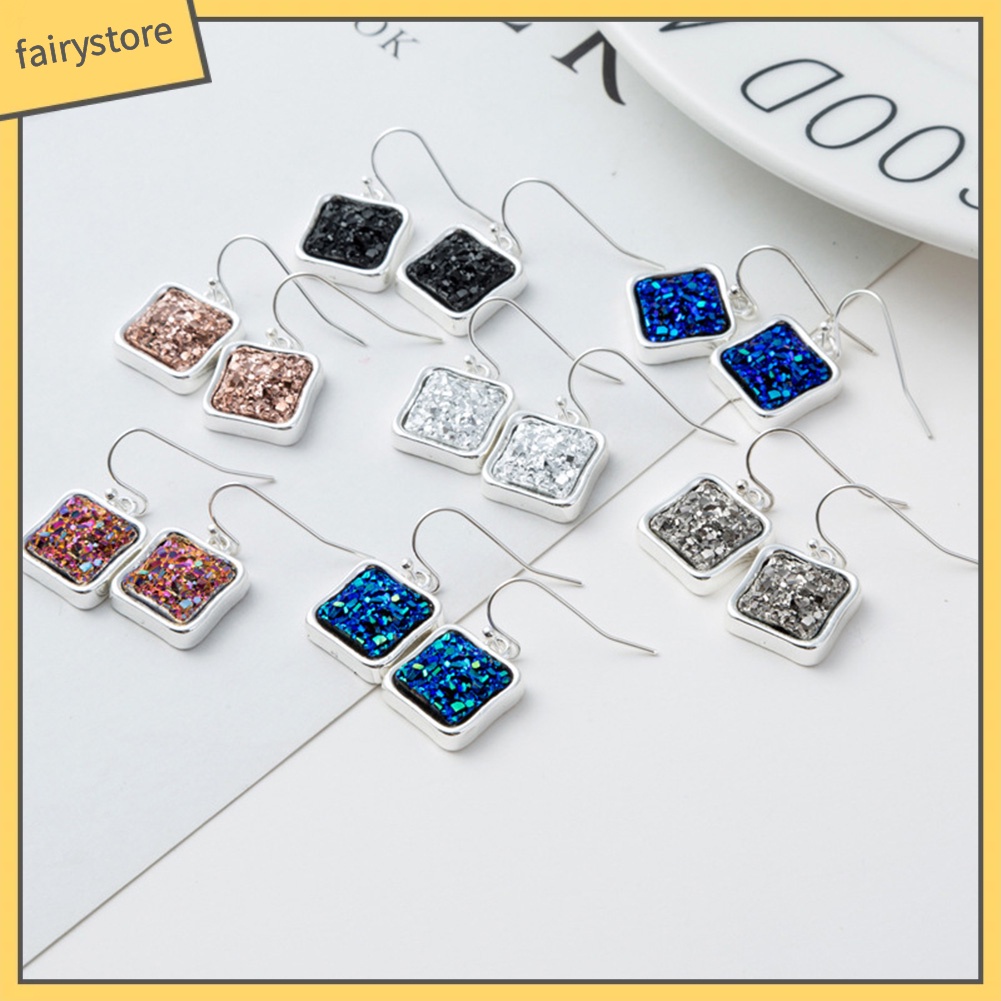 Bông Tai Dáng Dài Hình Vuông Thời Trang Dành Cho Nữ