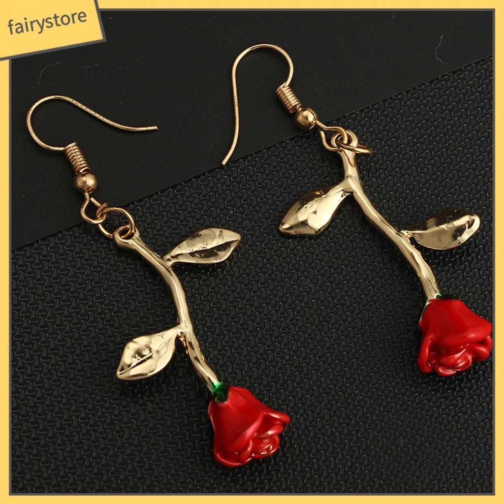 Bông Tai Hình Hoa Hồng Phong Cách Vintage Dành Cho Nữ