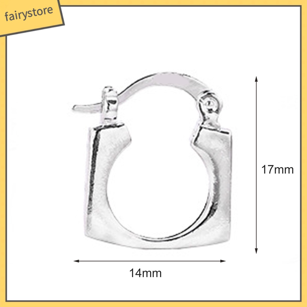 1 Khuyên Tai Lủng Lẳng Mặt Vuông Dày Mịn Phong Cách Hip Hop Unisex