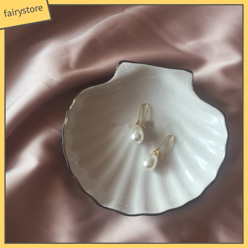 Bông Tai Giọt Nước Đính Ngọc Trai Giả Phong Cách Baroque Dành Cho Nữ