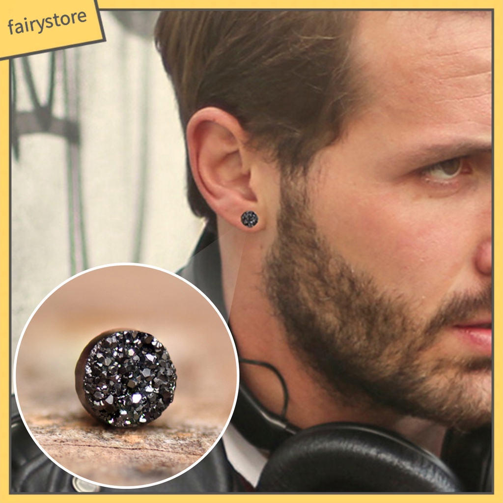 1 Đôi Bông Tai Dạng Kẹp Mạ Điện Sáng Bóng Không Đau Thời Trang Dành Cho Nam Nữ