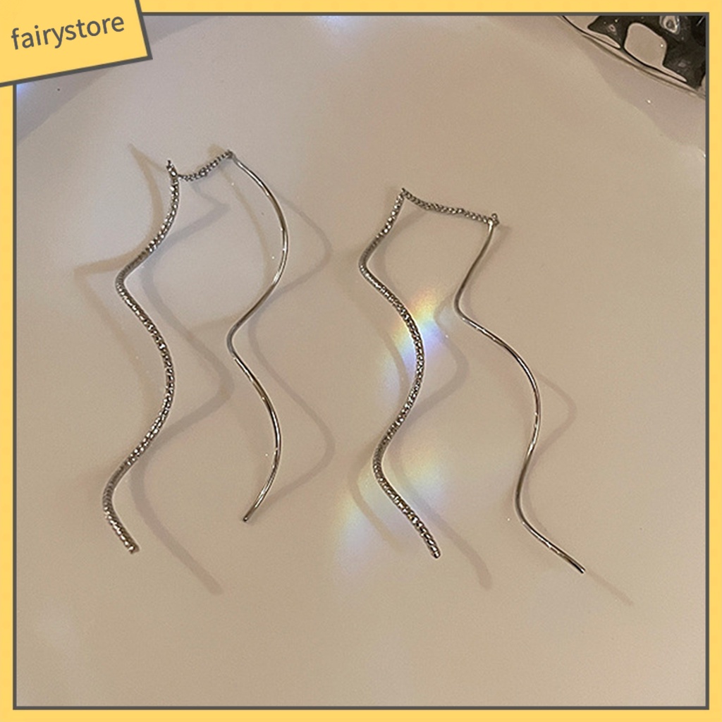 1 Đôi Bông Tai Dáng Dài Chống Rơi Thời Trang Cho Nữ