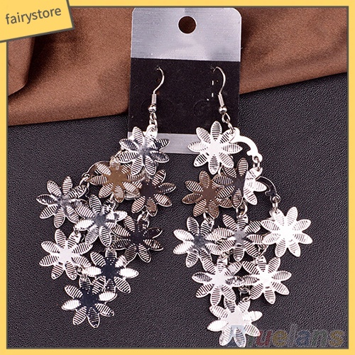[FRO] Khuyên Tai Móc Hình Bông Tuyết Nhiều Lớp Bằng Hợp Kim Cổ Điển Sang Trọng Cho Nữ