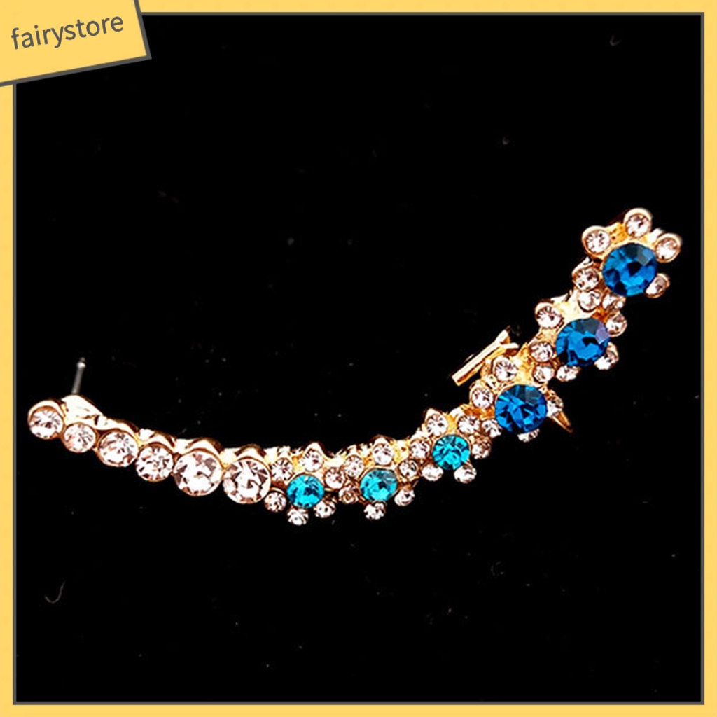 [FRO] 1 Khuyên Tai Tích Hợp Kẹp Đính Đá Hình Bông Tuyết Cho Nữ