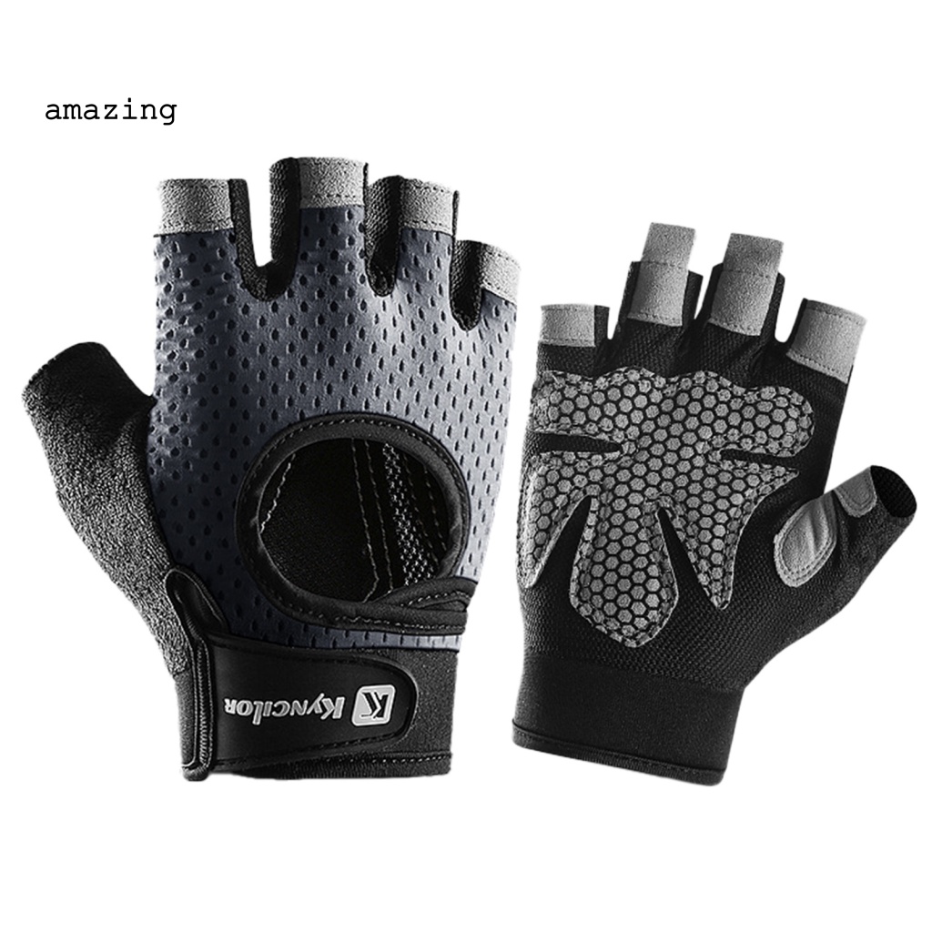 1 Đôi Găng Tay Thể Thao Nửa Ngón Bằng Nylon Thoáng Khí