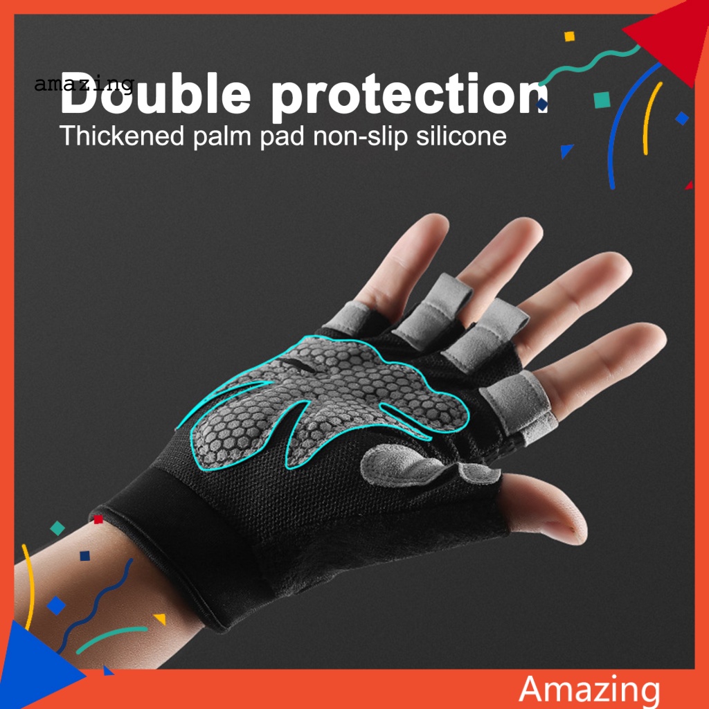 1 Đôi Găng Tay Thể Thao Nửa Ngón Bằng Nylon Thoáng Khí