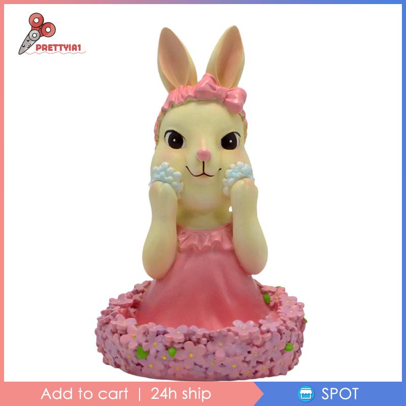 [Prettyia1] Khay Đựng Trang Sức Hình Thỏ Bằng Nhựa Resin Hiện Đại Cho Phòng Khách / Văn Phòng
