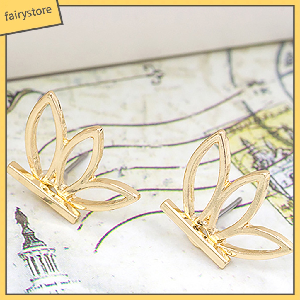 1 Đôi Bông Tai Hai Mặt Hình Hoa Sen Thời Trang Dành Cho Nữ