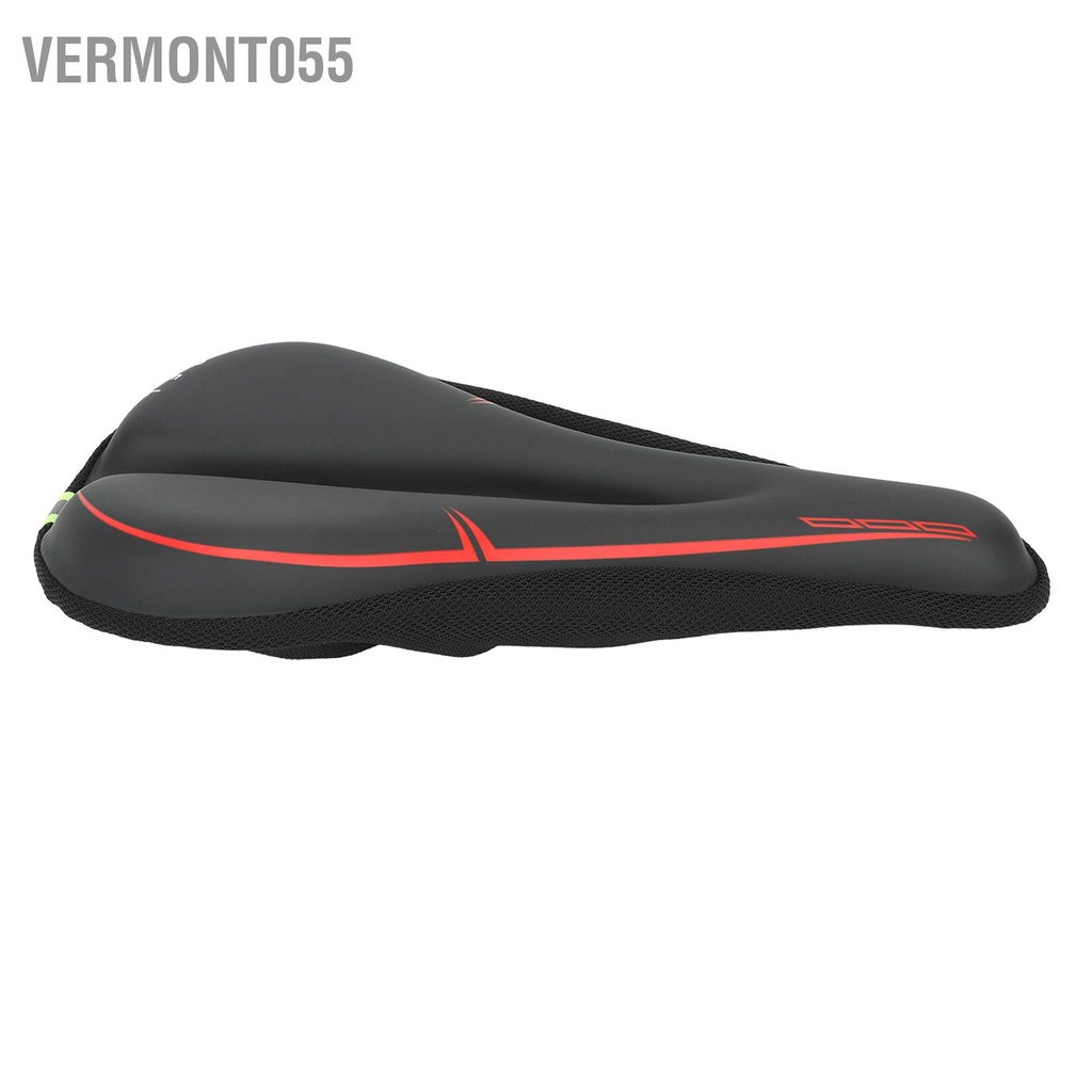 Vermont055 Hẹp Xe Đạp Miếng Làm Dày Silicone Mềm Thoáng Khí Ghế Có Phản Quang Cảnh Báo Tập Thể Dục Đen Đỏ