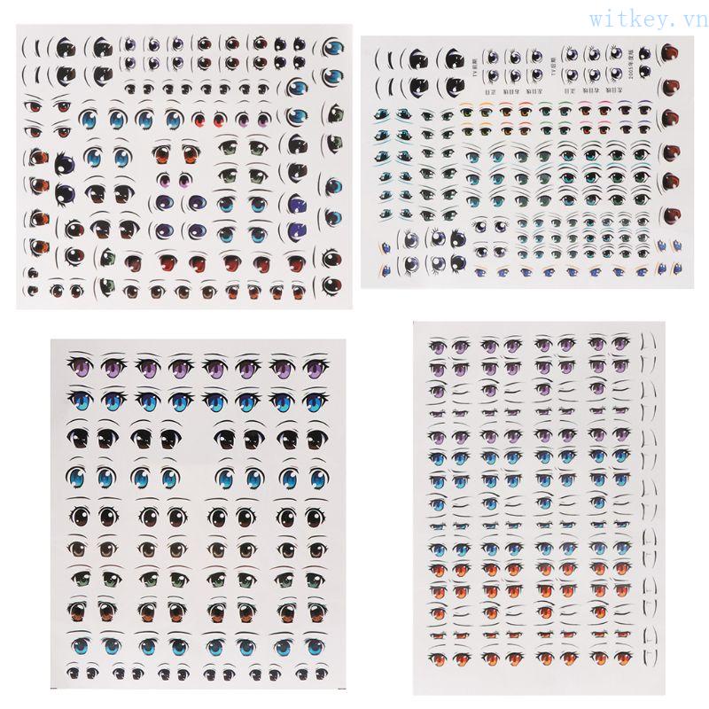 Miếng Dán Búp Bê Hoạt Hình Mắt Nước Dễ Thương DIY