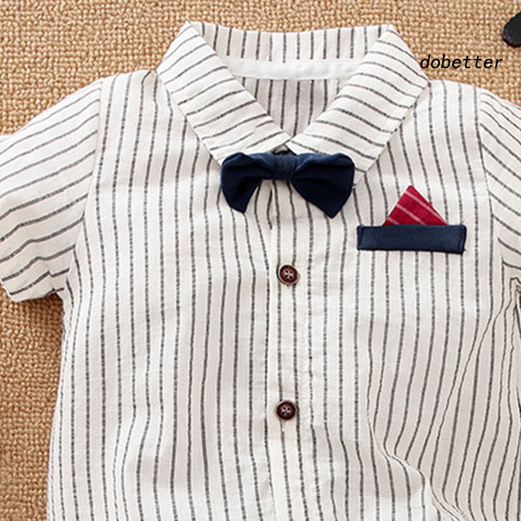 Bộ Đồ Ngủ Liền Thân Tay Ngắn Phong Cách Quý Ông Thời Trang Xuân Hè Cho Bé Sơ Sinh