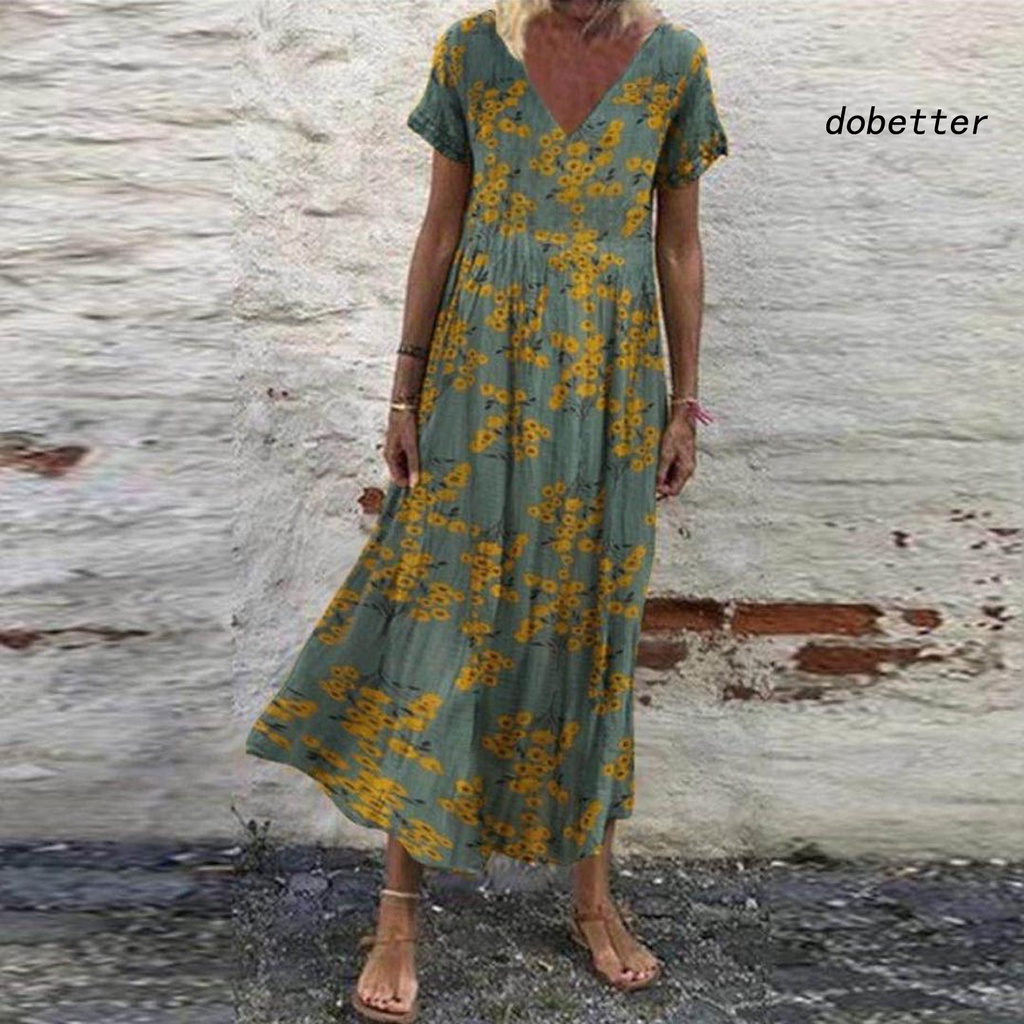 Đầm Dài Dáng Ôm Co Giãn In Họa Tiết Phong Cách Bohemian Thời Trang Đi Biển Mùa Hè Cho Nữ